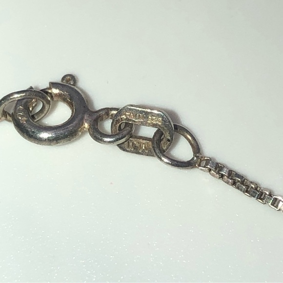 VTG Sterling Silver & Cz Crystal Sparkle Ball Affixed Pendant 16” - Picture 5 of 8